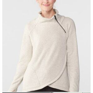 Athleta Womens Cosy Karma sweatshirt White long sleeve size Medium workout yoga